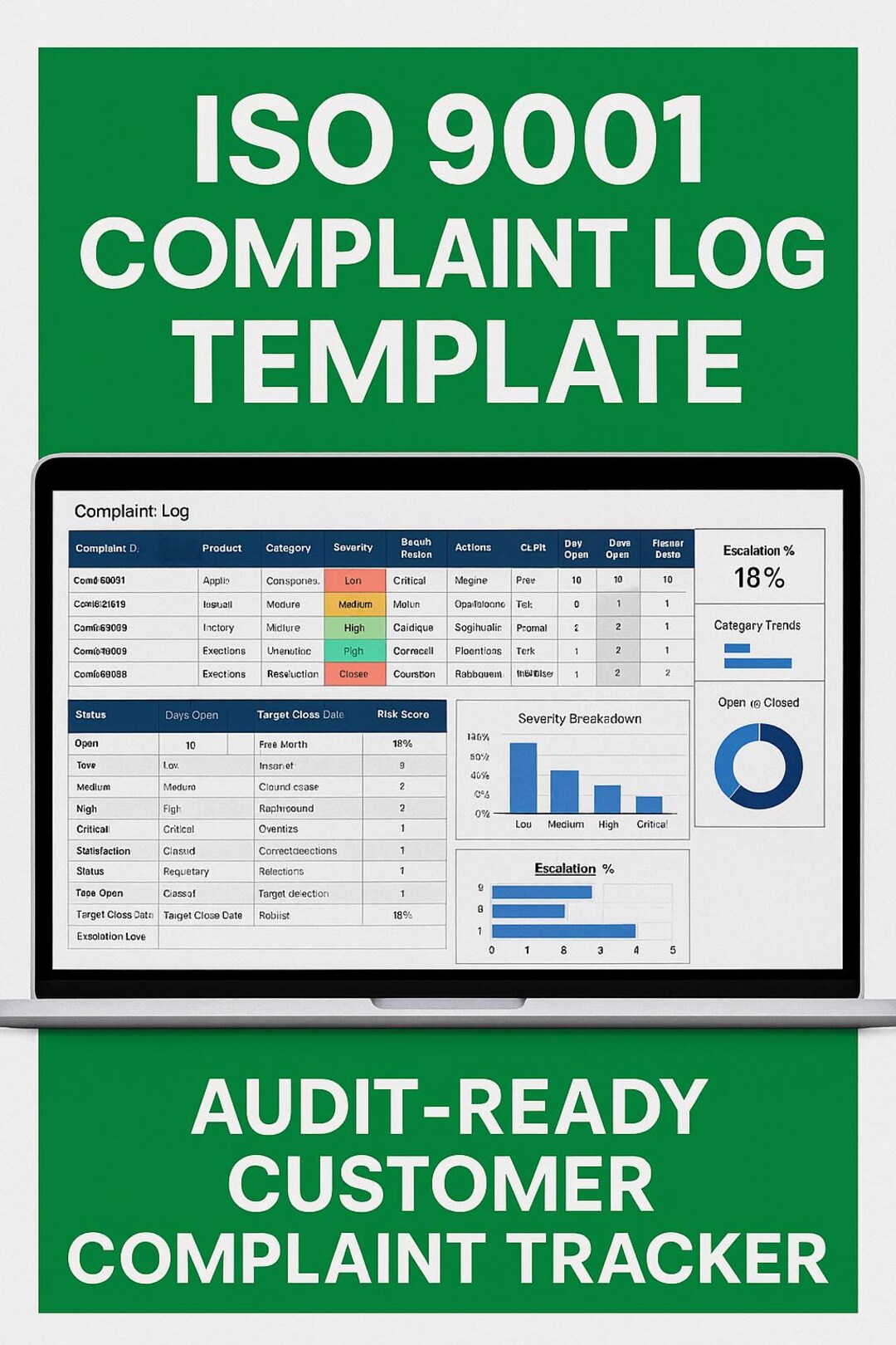 ISO 9001 Complaint Log Template | Customer Complaint Tracker Excel ...