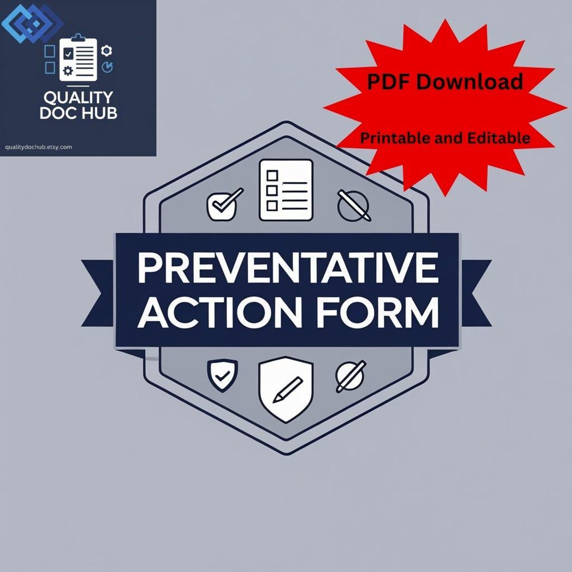 Preventive Action Form PDF: Fillable, Printable Quality System Tool - Etsy