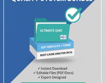 ISO 13485 QMS & Root Cause Analysis Templates Bundle (Digital Download)