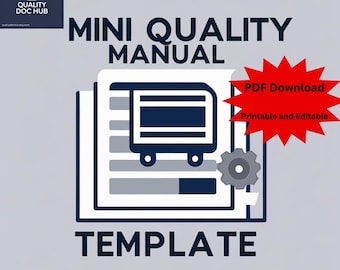 Mini Quality Manual Template: ISO 9001/13485 QMS Starter Kit (PDF)