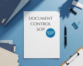 Document Control SOP Template | Editable PDf for QMs| ISO 13485 Document Control Procedure | Quality System SOP
