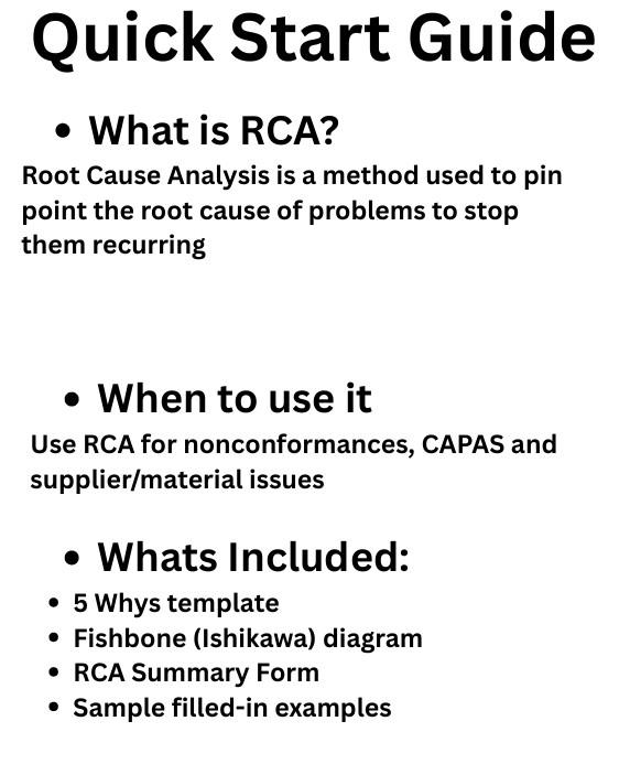 Root Cause Analysis Template: 5 Whys, Fishbone Diagram (PDF Download ...
