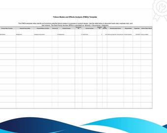 FMEA Template – PDF + Excel + Instructions