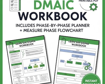 Lean Six Sigma DMAIC Project Workbook | Printable Continuous Improvement Toolkit