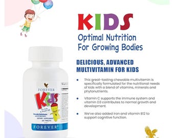 Forever Kids Multivitamin Dietary Supplements for Kids and Adults