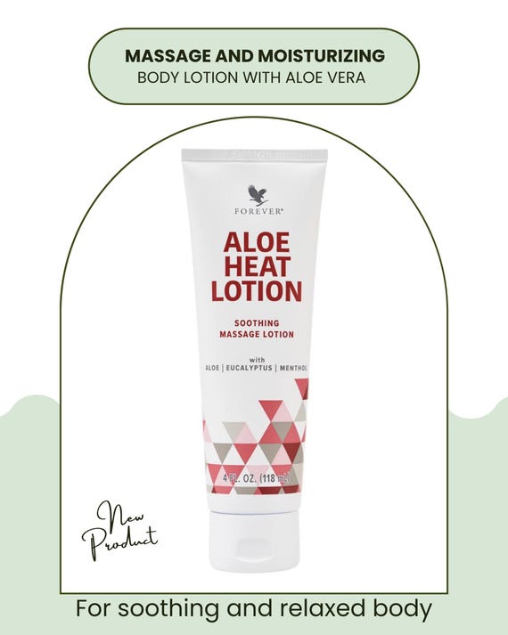 Aloe Heat Lotion, Massage Lotion, Spa Body relaxation cream, Bundle of 3  (three packs)