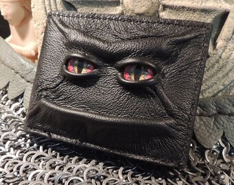 Leather Wallet (Multi Color Red eyes in Black leather)