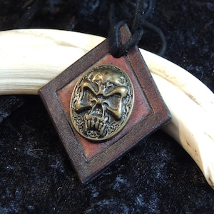 Leather Pendant - Skull