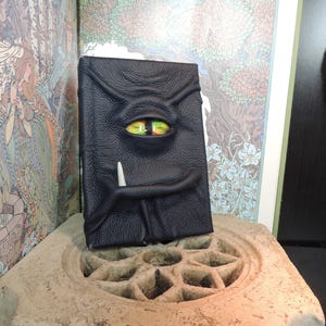 Mythical Beast Book ( Dark Blue leather with Rainbow eye )journal diary sketchbook image 2