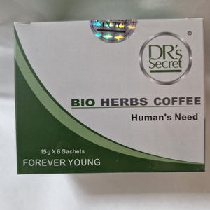 scatola di caffè biologico Drs Secret con semi macinati
