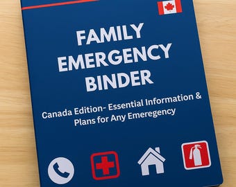 Raccoglitore per le emergenze familiari: Canada / Pianificatore di preparazione alle catastrofi stampabile / Organizzatore di contatti di emergenza e documenti importanti / PDF digitale