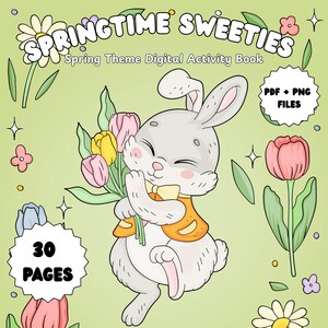 Springtime Sweeties Digital Coloring Book | Simple & Cute Coloring Book | Spring Theme Coloring Book | Coloring Book For All Ages |