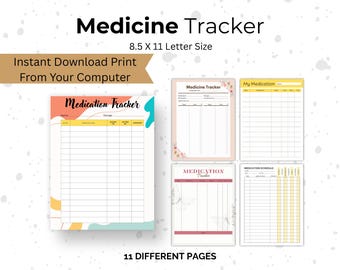 Printable Medication Tracker: Health Organizer & Medication Log (PDF Download)