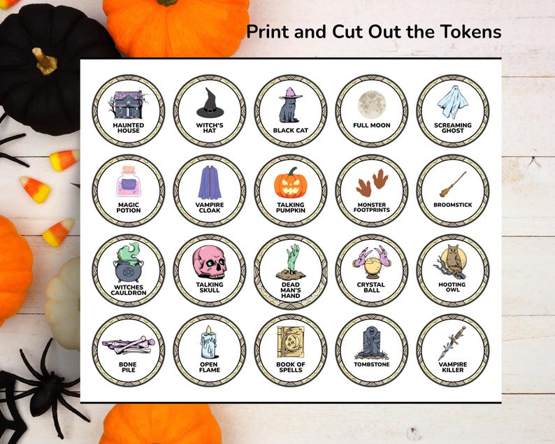 Halloween Story Tokens Game: Printable Writing Prompts (PDF Download - Etsy