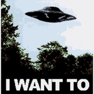 X Files I Want to Believe Poster Cross Stitch Pattern PDF Download Only