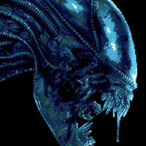 Alien Xenomorph Cross Stitch Pattern PDF Download Only