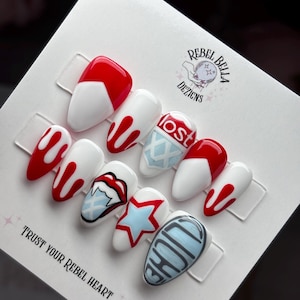 Handpainted MGK Press On Nails | Lost Americana Concert nails ESTXX