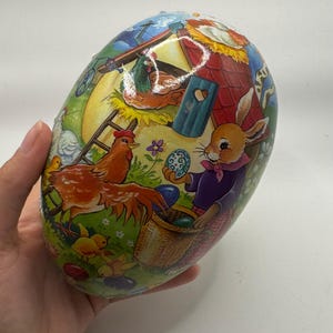Traditional Vintage German Paper Mache Easter Egg