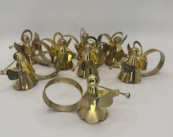 Pair of Brass Angel Napkin Rings