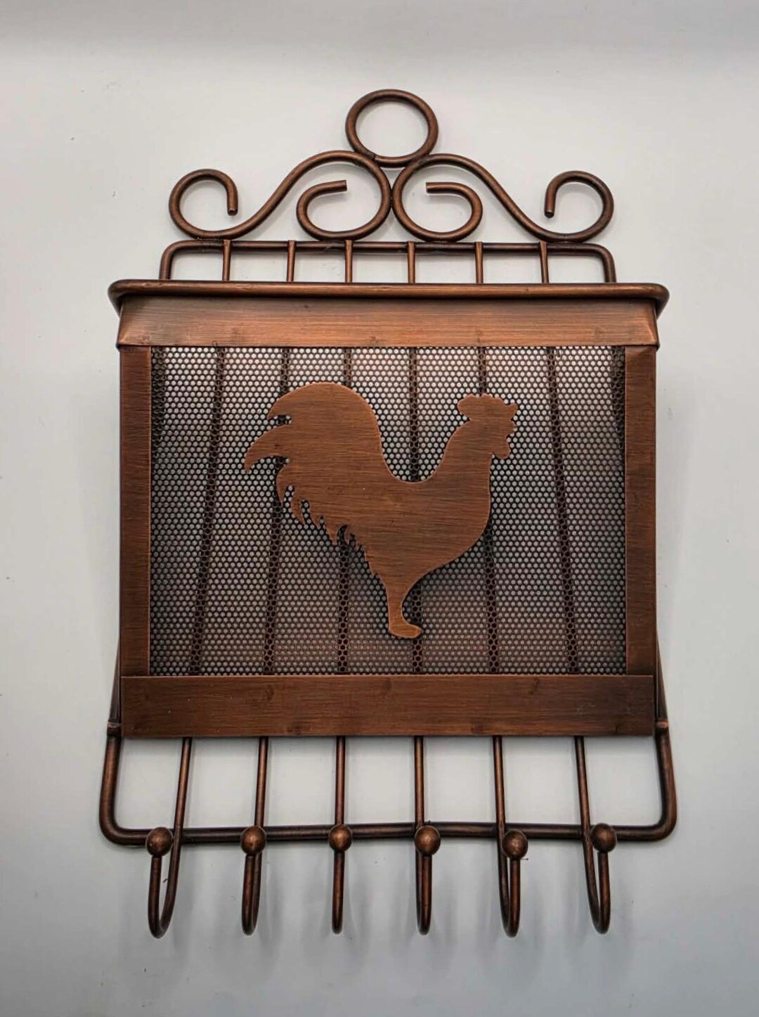 Roaster Key Rack Vintage Rooster Copper Colored Key & Mail Holder - Etsy