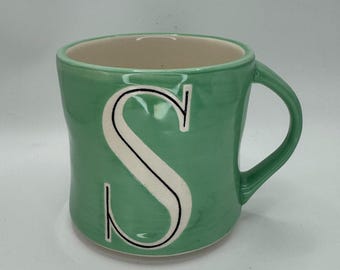 Anthropologie Retired Rare Monogram "S" Coffee Mug from the Colorway Collection
