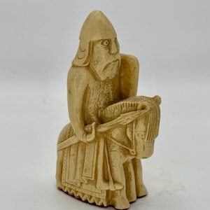 Vintage Isle of Lewis Chess Set Replica Reproduction White Knight Chess Replacement Piece Figurine