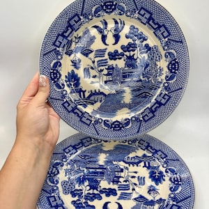 Vintage Blue Willow Pattern China Plate, Made in Japan 9-1/4”