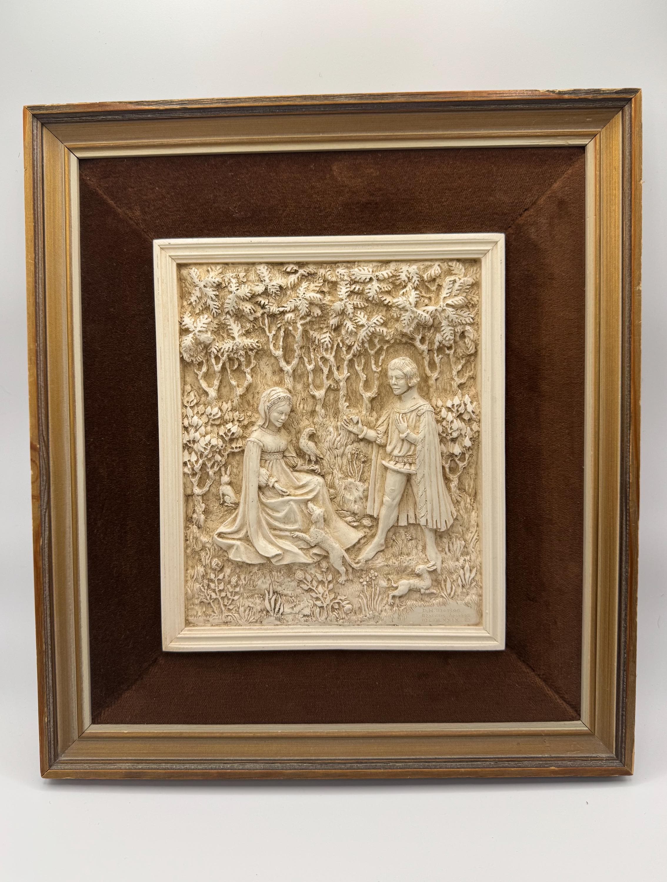Vintage Hand Made Raised Wall Plaque by D.H Morton of Marcus