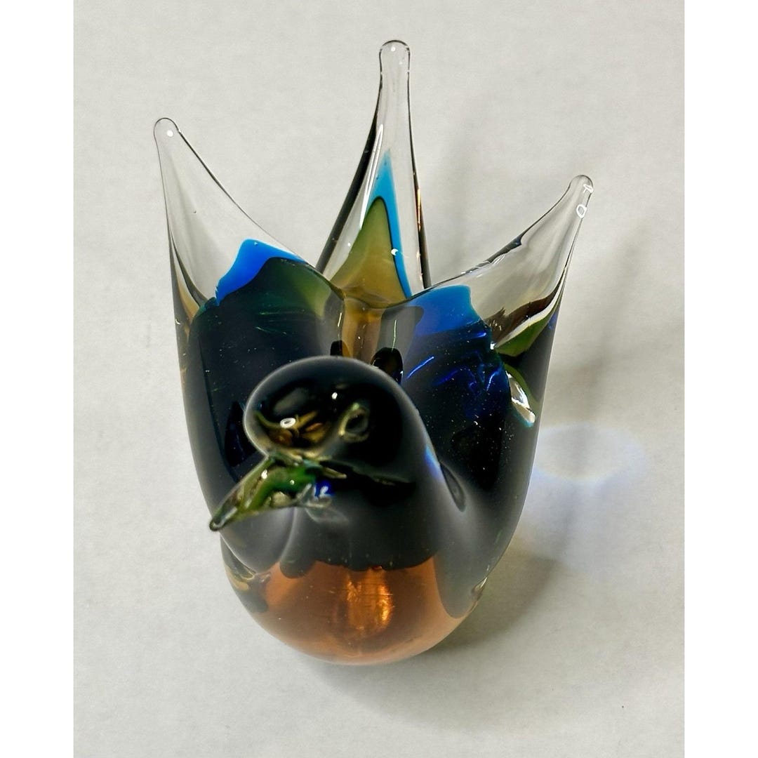 DECRZPB Glass Figurine Amber Bird Dove Sparrow Handmade Blown Crystal Glass Paperweights Glaze Art For Table Ornaments Home Decor - View #5