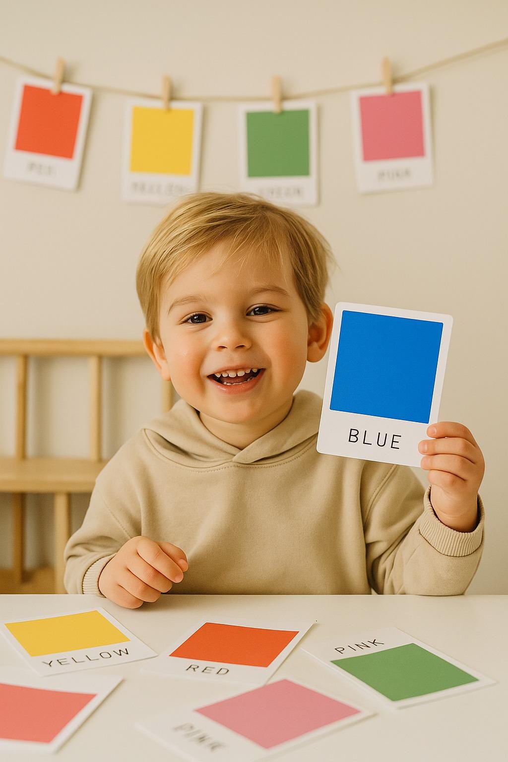 Boy Learning Cards Montessori Color Flashcards: Printable Early Learning Cards for ...