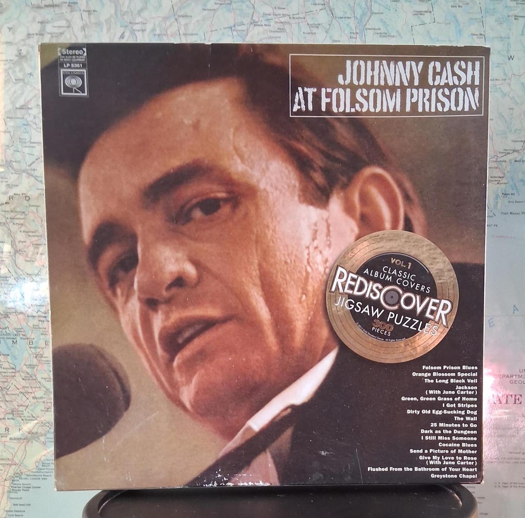 The Man in Black: Johnny Cash Folsom Prison Vintage Puzzle New Old ...