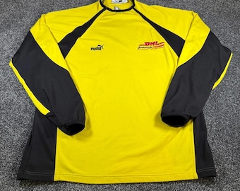 Vintage Puma Jordan Honda F1 DHL Men's Pullover Fleece 2002 Yellow Black XL