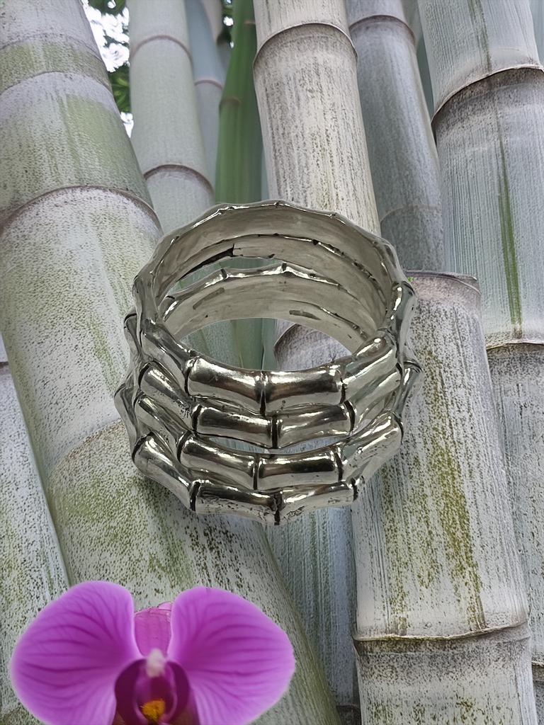 Stacker Bamboo Rings Whispers of the Bamboo Forest in Sterling Silver ...