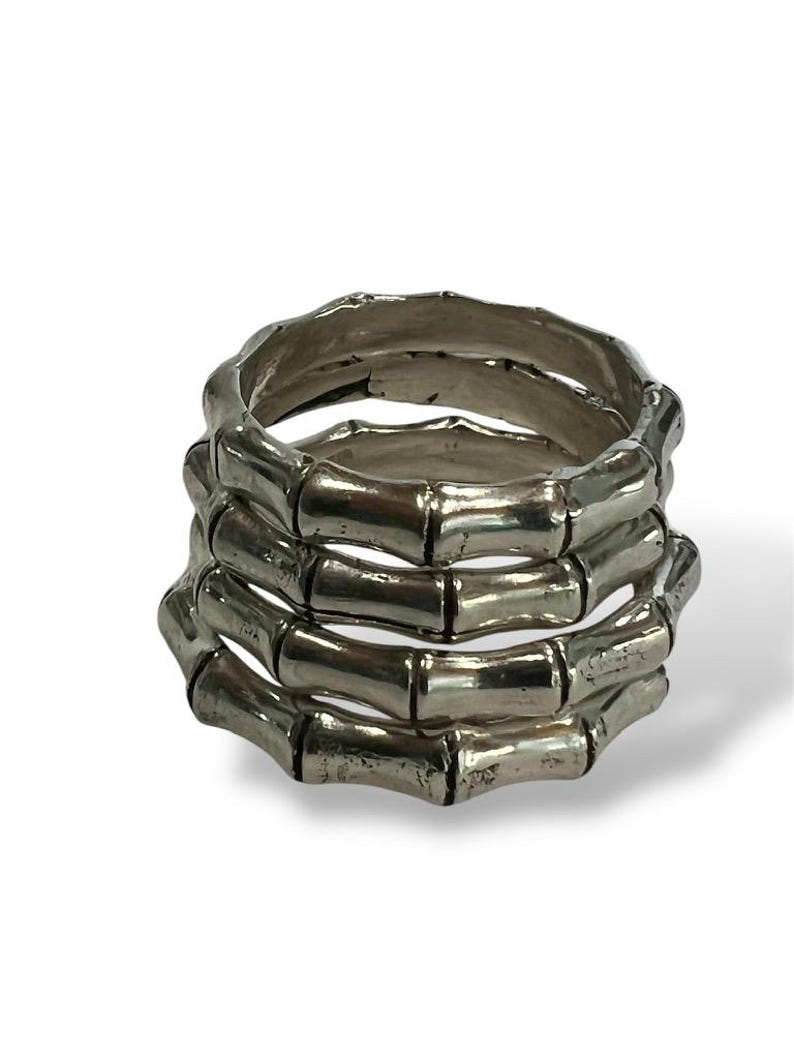 Stacker Bamboo Rings Whispers of the Bamboo Forest in Sterling Silver ...