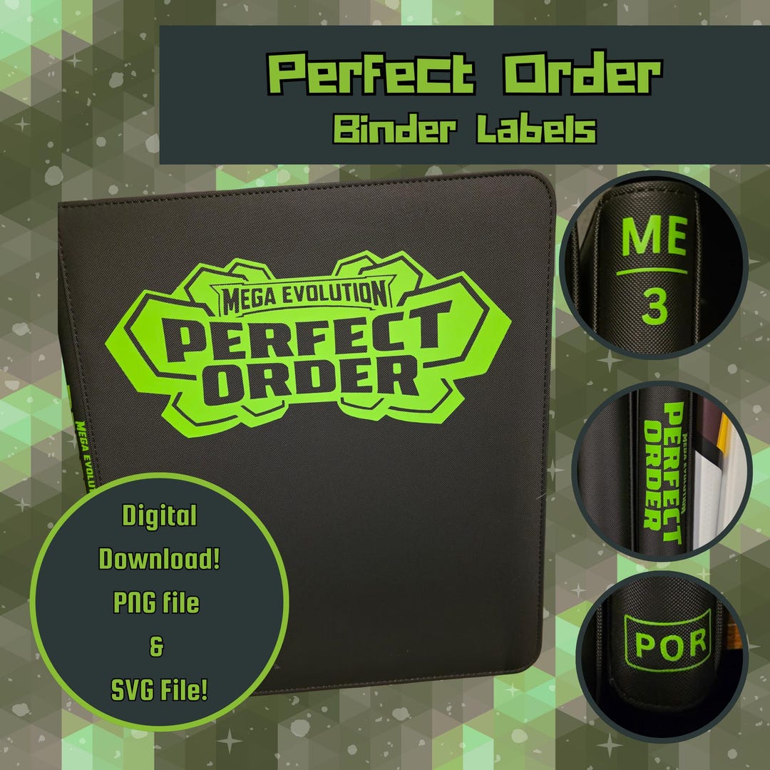 Perfect Order Label Perfect Order Binder Labels | PNG and SVG Files | Digital Download - Etsy