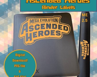 Ascended Heroes Binder Labels | PNG and SVG files | Digital Download