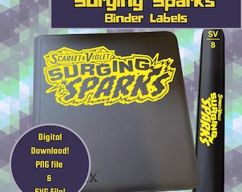 Surging Sparks Binder Labels | PNG and SVG files | Digital Download