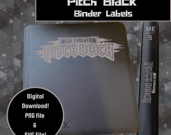 Etichette per raccoglitori Pitch Black / File PNG e SVG / Download digitale