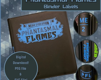 Phantasmal Flames Binder Labels | PNG and SVG files | Digital Download