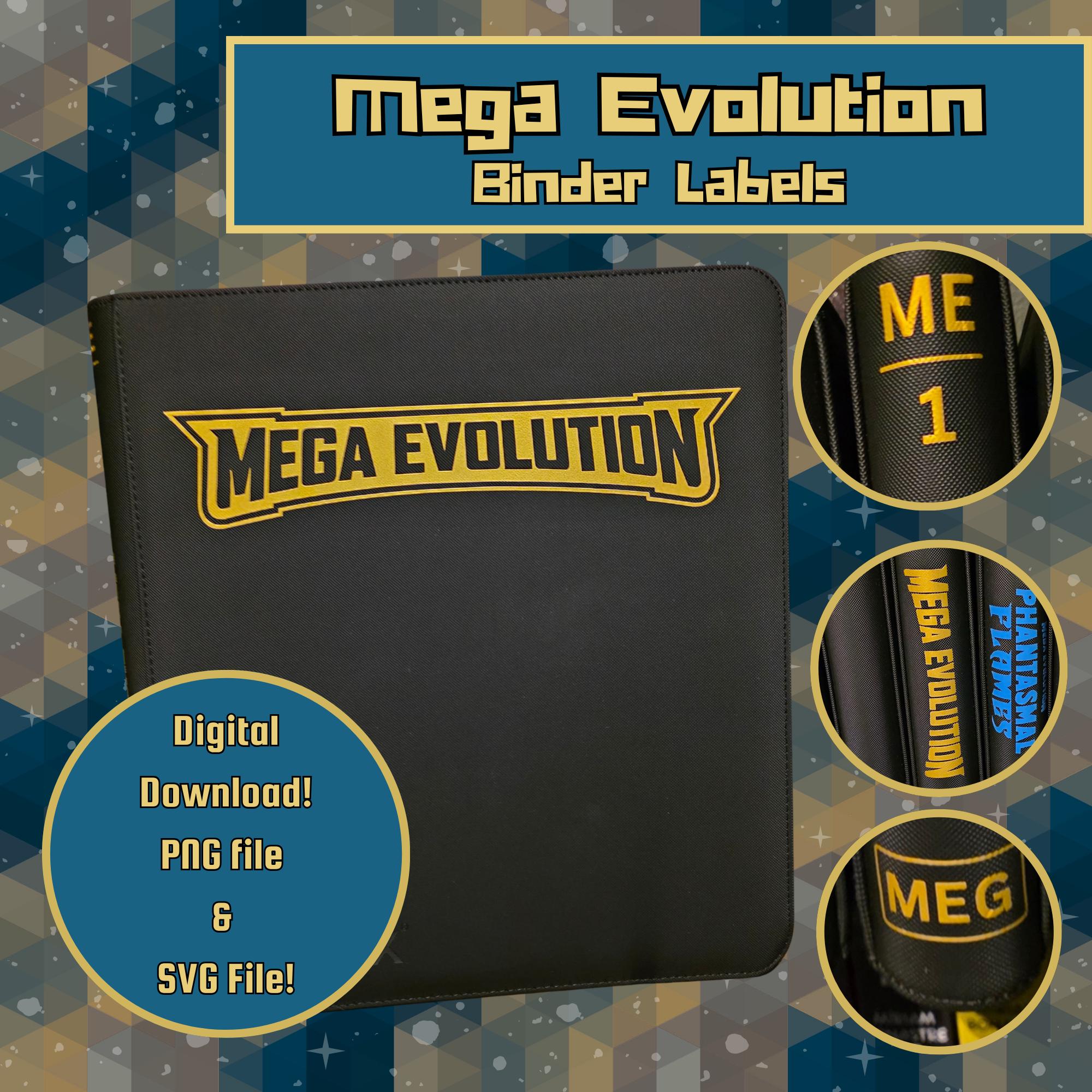 Mega Evolution Binder Labels | PNG and SVG Files | Digital Download - Etsy