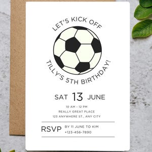 Editable Bloom Football Party Invitation, Football Invitation, Football, Birthday Party, Fan Birthday Invitation