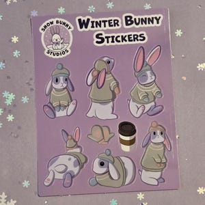 Winter Häschen Sticker Bogen
