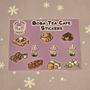 Boba Tea Café Sticker Sheet image 1