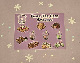 Boba Tea Café Sticker Sheet