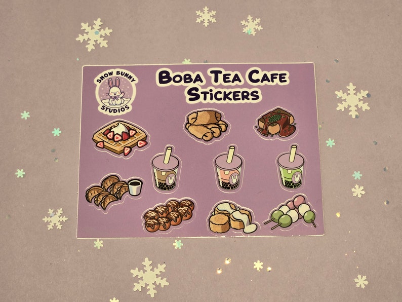 Boba Tea Café Sticker Sheet image 1