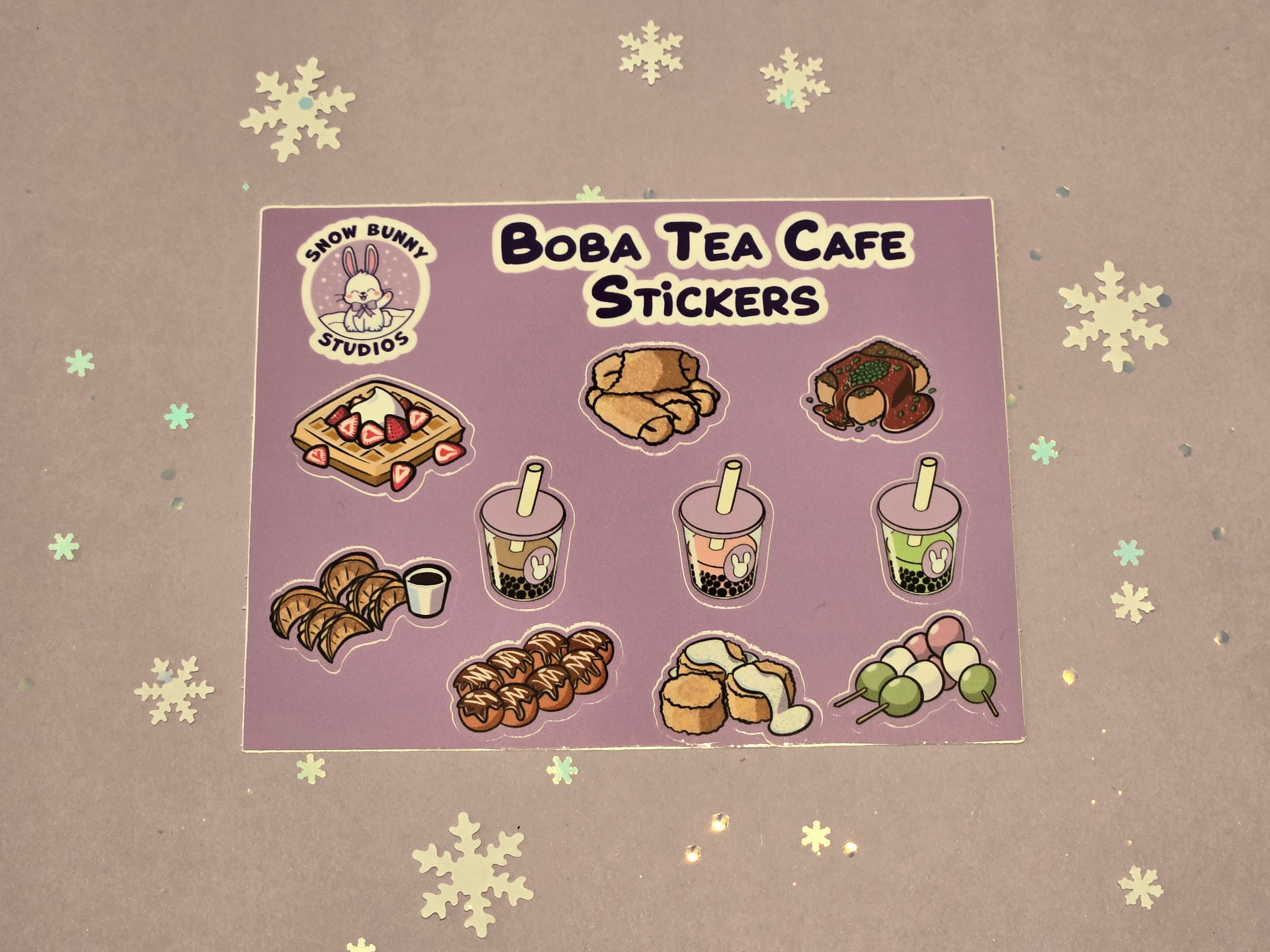 Boba Tea Café Sticker Sheet - Etsy