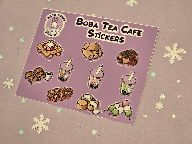 Boba Tea Café Sticker Sheet image 2