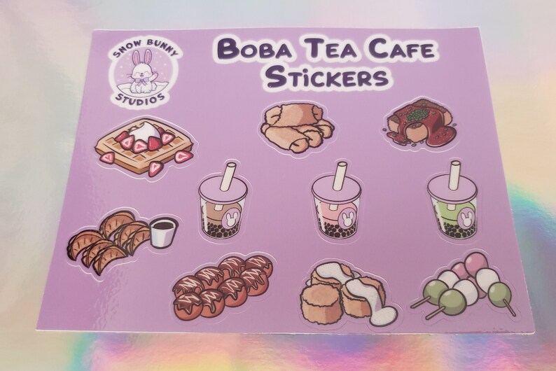Boba Tea Café Sticker Sheet image 4