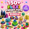 150+ Flexi Fidget Toys STL Bundle | Articulated Print-in-Place 3D Models (Digital Download)