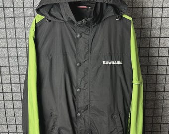 Kawasaki Sporstwear Motorcycle Racing Nylon Jacket Size M